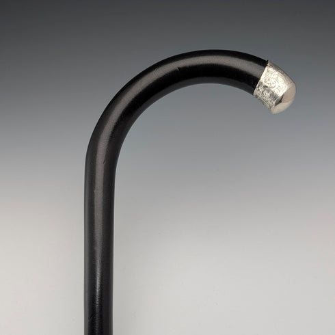 1923年 英国アンティーク 紳士用 曲がりハンドル 純銀装飾 ステッキ 杖 94cm Kendall&Sons